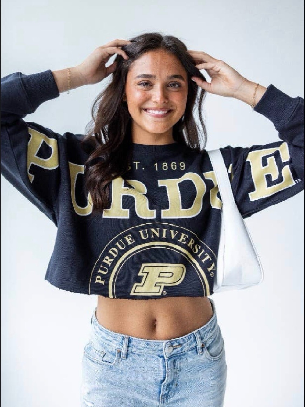 Gameday Social Apparel Co.® - Purdue Phipps Split Cropped Longsleeve